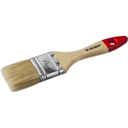Кисть плоская  ЗУБР &quot;УНИВЕРСАЛ-МАСТЕР&quot;, натуральная щетина, деревянная ручка, 50мм 4-01003-050 купить в Губкинске