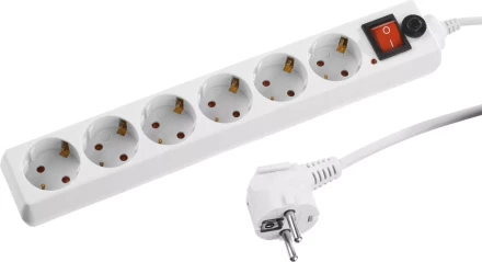 Сетевой фильтр STAYER &quot;MASTER&quot; электрический, 6 гнезд, заземление, макс. мощн. 2200 Вт, 3м 55067-3 купить в Губкинске