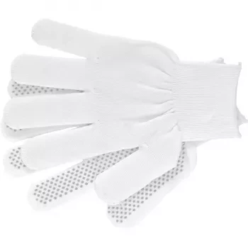 Перчатки нейлон ПВХ точка 13 класс белые L 67825 купить в Губкинске