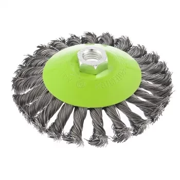 Щетка для УШМ 125 мм М14 &quot;тарелка&quot; крученая металлическая проволока СИБРТЕХ 746117 купить в Губкинске