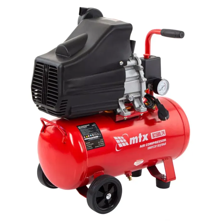 Компрессор воздушный MTX 58003, DC1500L/24, 1,5 кВт, 24 л, 210 л/мин купить в Губкинске