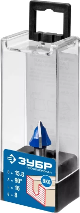 ЗУБР 15.8 x 16 мм, угол 90° мм, фреза пазовая галтельная V-образная, Профессионал (28752-15.8) купить в Губкинске