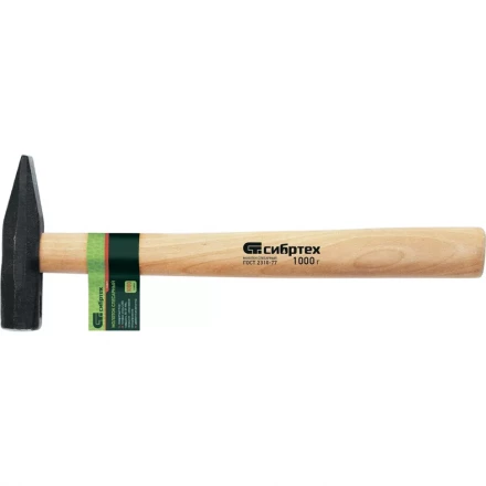 Молоток слесарный 1000 г квадратный боек деревянная рукоятка СИБРТЕХ 10222 купить в Губкинске