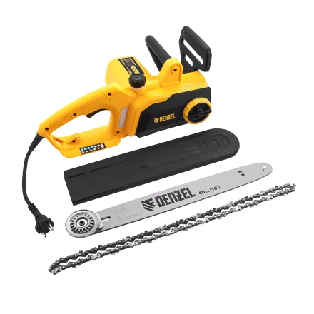 Пила цепная электрическая Denzel EDS-1800P 95615, 1.8 кВт,поперечная, шина 40 см, шаг 3/8, паз 1.3 мм, 57 звеньев купить в Губкинске