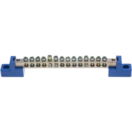 Шина СВЕТОЗАР нулевая на 2-х угловых изоляторах, макс. ток 100А, 5мм, 14 отв. 49808-14 купить в Губкинске