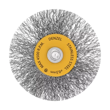 Щетка для дрели, 60 мм, Плоская, со шпилькой, нержавеющая витая проволока Denzel 744463 купить в Губкинске