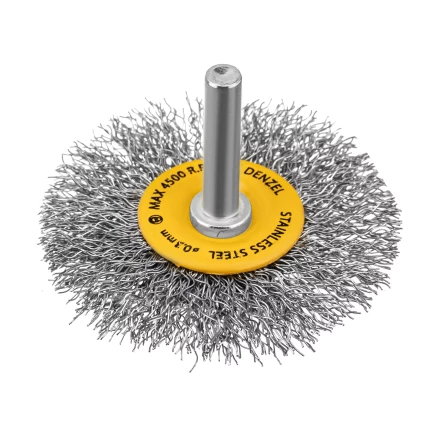 Щетка для дрели, 60 мм, Плоская, со шпилькой, нержавеющая витая проволока Denzel 744463 купить в Губкинске