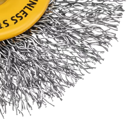 Щетка для дрели, 60 мм, Плоская, со шпилькой, нержавеющая витая проволока Denzel 744463 купить в Губкинске