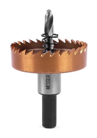 HSS-TiN коронка MESSER 42мм с центр. сверлом и толкающей пружиной для  лист. материала  до 2 мм ц/х купить в Губкинске