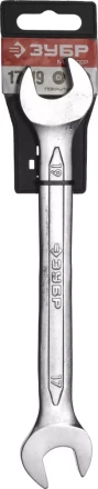 Ключ ЗУБР &quot;МАСТЕР&quot; гаечный рожковый, Cr-V сталь, хромированный, 17х19мм 27010-17-19 купить в Губкинске