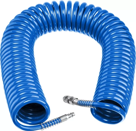 ЗУБР 20 м, 8 х 12 мм, 15 бар, воздушный спиральный шланг с фитингами рапид, Профессионал (6472-20) купить в Губкинске