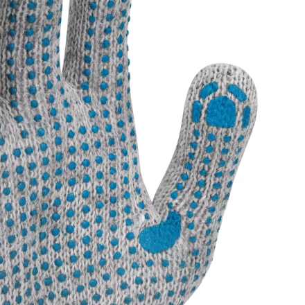 Перчатки трикотажные с ПВХ точкой, 5 пар в упаковке, БОПП-пакет, 7 класс// Россия 67837 купить в Губкинске