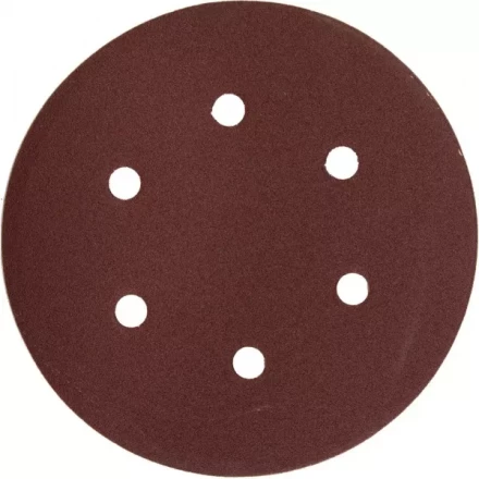 Круг шлифовальный ЗУБР &quot;МАСТЕР&quot; универсальный, из абразивной бумаги на велкро основе, 6 отверстий, Р120, 150мм, 5шт 35566-150-120 купить в Губкинске