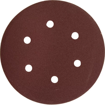 Круг шлифовальный ЗУБР &quot;МАСТЕР&quot; универсальный, из абразивной бумаги на велкро основе, 6 отверстий, Р120, 150мм, 5шт 35566-150-120 купить в Губкинске