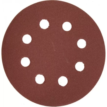 Круг шлифовальный ЗУБР &quot;МАСТЕР&quot; универсальный, из абразивной бумаги на велкро основе, 8 отверстий, Р180, 125мм, 5шт 35562-125-180 купить в Губкинске