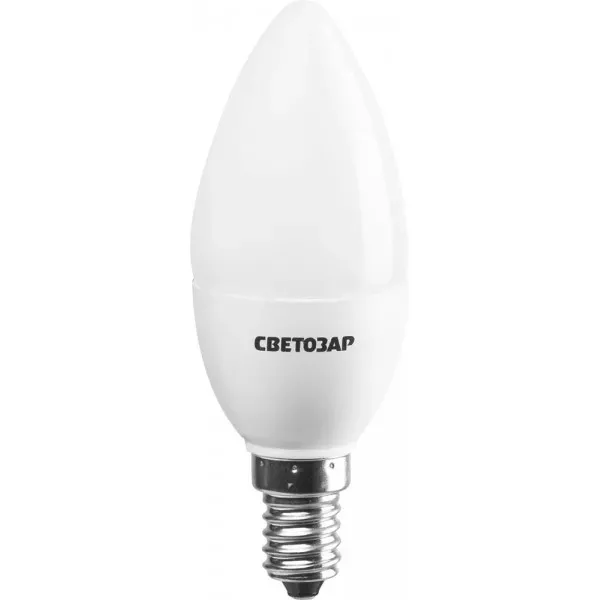 Лампа СВЕТОЗАР светодиодная "LED technology", цоколь Е14, теплый белый свет (2700К), 220В, 3Вт (25), свеча 44500-25_z01 купить в Губкинске