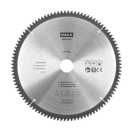 Диск пильный ф255х30 z100 алюминий VMX 512487 купить в Губкинске
