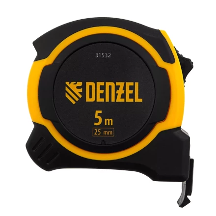 Рулетка Denzel 5м х 25мм, двухкомп. корпус, магнитный обрезиненный зацеп, 31532 купить в Губкинске
