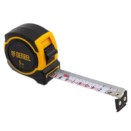 Рулетка Denzel 5м х 25мм, двухкомп. корпус, магнитный обрезиненный зацеп, 31532 купить в Губкинске