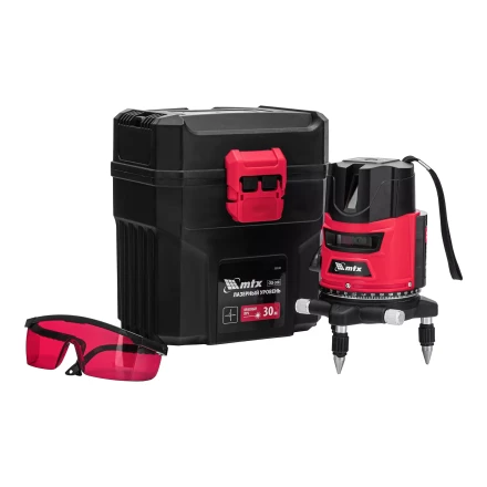 Лазерный уровень MTX CRX-30R, 30 м, красный луч, батарейки, резьба 5/8&quot; 35030 купить в Губкинске