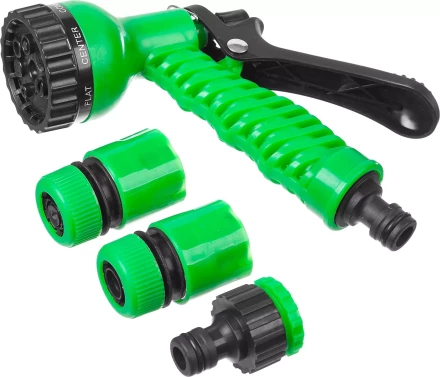 Набор поливочный РОСТОК: Распылитель пистолетный 7 поз., 2 соединителя 1/2&quot;, адаптер внешний 427368 купить в Губкинске