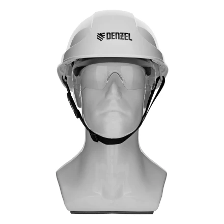 Каска защитная ударопр. Denzel «Форвард» (К-05),ABS/PC,комплект со встроен.очк.ОЧК-05 Форвард,белая 89205 купить в Губкинске