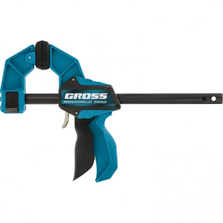 Струбцина реечная быстрозажимная пистолетного типа пошаговый механизм пластиковый корпус 600мм Gross 20706 купить в Губкинске