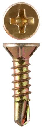 Саморезы ЗУБР со сверлом для оконного профиля, жёлтопассивированные, 3.9x22мм, 16шт 4-300236-39-022 купить в Губкинске