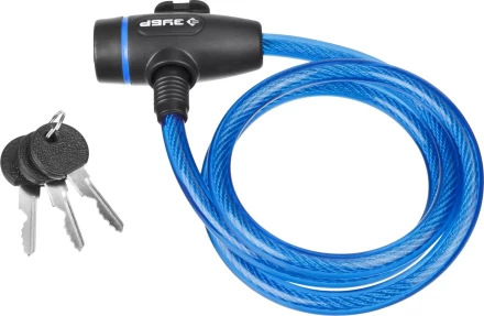 Замок ЗУБР &quot;ПРОФЕССИОНАЛ&quot;, тросовый, 3 ключа в комплекте, длина троса 950мм, d 10мм 37261-95 купить в Губкинске