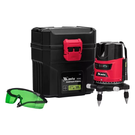 Лазерный уровень MTX CRX-30G, 30 м, зеленый луч, батарейки, резьба 5/8&quot; 35032 купить в Губкинске