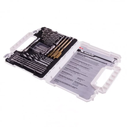 Набор сверл комбинированный по металлу 1-6,5 мм бетону 4-8 мм дереву 4-10 мм перки биты 20 шт адаптер головки 2 шт зенковка 50 предметов Pro Matrix 725650 купить в Губкинске