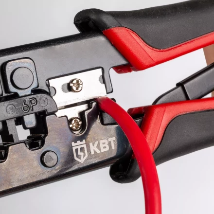 Кримпер многофункциональный КВТ JT-02 с 2 встроенными модулями для обжима RJ-45, RJ-12, RJ-11 (84626) купить в Губкинске