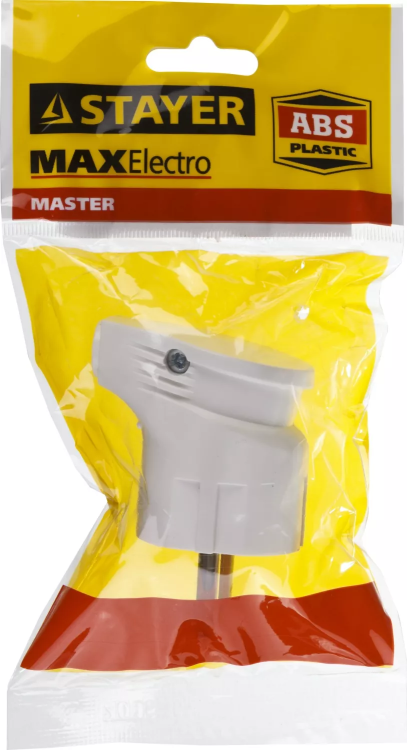 Вилка MAXElectro электрическая, 16А/220В, угловая, с заземлением, белая, STAYER 55161-W купить в Губкинске