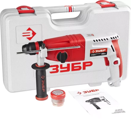 Перфоратор ЗУБР SDS-plus, 2,7 Дж, 0-1000 об/мин, 0-4850 уд/мин, 650Вт, кейс ЗП-650ЭК-1 купить в Губкинске