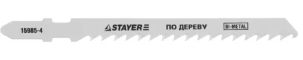 Полотна STAYER &quot;PROFI&quot;, T144DF, для эл/лобзика, Bi-Metall, по дереву, ДВП, ДСП, EU-хвост., шаг 4мм, 74мм, 2шт 15985-4_z01 купить в Губкинске