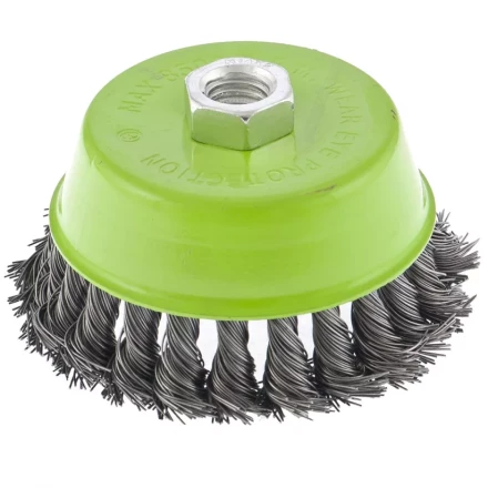 Щетка для УШМ 125 мм М14 &quot;чашка&quot; крученая металлическая проволока СИБРТЕХ 746277 купить в Губкинске