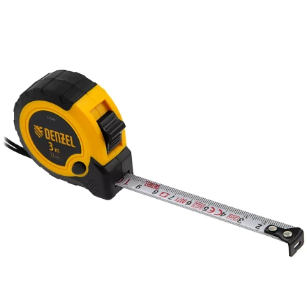 Рулетка Denzel 3м х 13мм, двухкомп. корпус, кнопка-пауза, 31540 купить в Губкинске