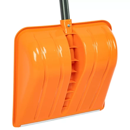 Лопата для уборки снега пластиковая Сибртех, 400х405х1380 мм, стальной черенок, усиленная 61666 купить в Губкинске