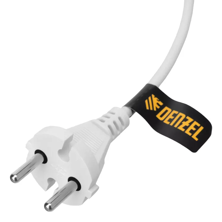 Шнур сетевой Denzel Energy Series, ПВС, 3 м, 2 x 1 мм, с неразборной вилкой, белый, 3 м, 37664 купить в Губкинске