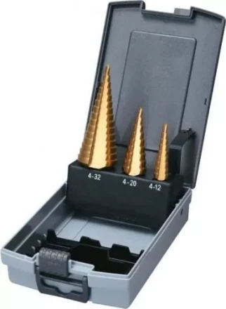 Набор ступенчатых сверл HSS-TiN c прямым желобком 3 шт., 1/4" (4-12, 4-20, 4-32), Makita D-46573 купить в Губкинске