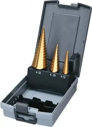 Набор ступенчатых сверл HSS-TiN c прямым желобком 3 шт., 1/4" (4-12, 4-20, 4-32), Makita D-46573 купить в Губкинске