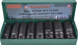 Набор головок торцевых ударных глубоких 3/8"DR 10-19мм 8предметов Jonnesway S03AD3108S 48506