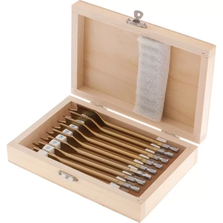 Набор сверл перовых по дереву 10-12-14-16-18-20-22-25 мм 8 шт деревянный кейс Matrix 70441 купить в Губкинске