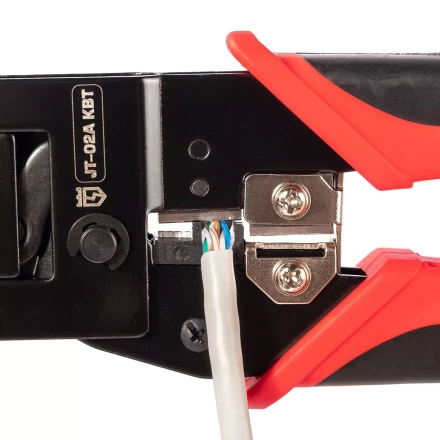 Кримпер многофункциональный КВТ JT-02А с 2 встроенными модулями для обжима RJ-45, RJ-12, RJ-11 (101929) купить в Губкинске