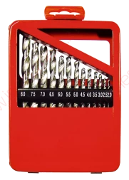 Набор сверл по металлу 1-10 мм (через 0,5 мм) HSS 19 шт. метал. коробка цил. хвостовик  MATRIX 72388