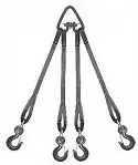 Строп текстильный четырехветвевой 4СТ 1.25 т L=1 м  SF6 30 мм Звено РТ-3. вшитый кч din 0.75 купить в Губкинске
