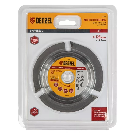 Диск пильный для УШМ , Denzel &quot;Мультирез&quot;, 125 мм, посадка 22.2 мм, 73398 купить в Губкинске