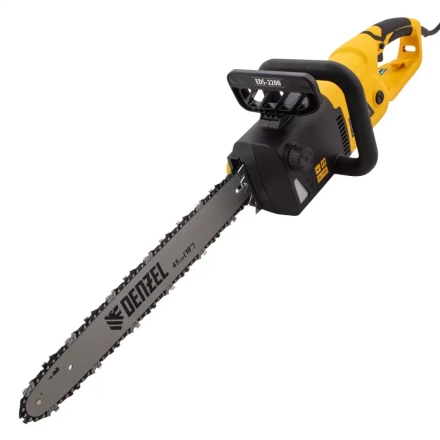 Пила цепная электрическая Denzel EDS-2200 2.2 кВт продольная шина 45 см шаг 3/8 паз 1.3 мм 62 звена 95619 купить в Губкинске