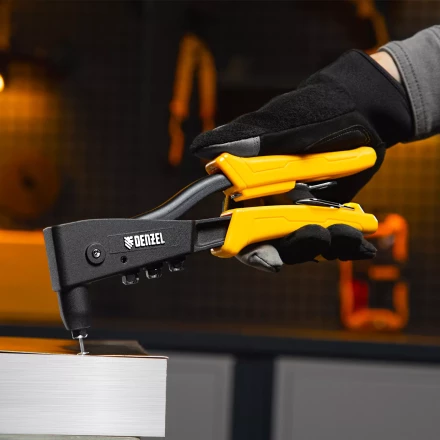 Заклепочник ручной, 255 мм Denzel, литой, усиленный, заклепки 2,4-3,2-4,0-4,8 мм 40441 купить в Губкинске