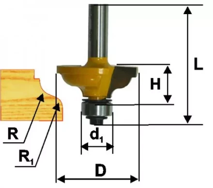 Фреза кром калевочная ф41,3х17,5ммR4,8/6,35мм хв 8 Энкор 46273 купить в Губкинске